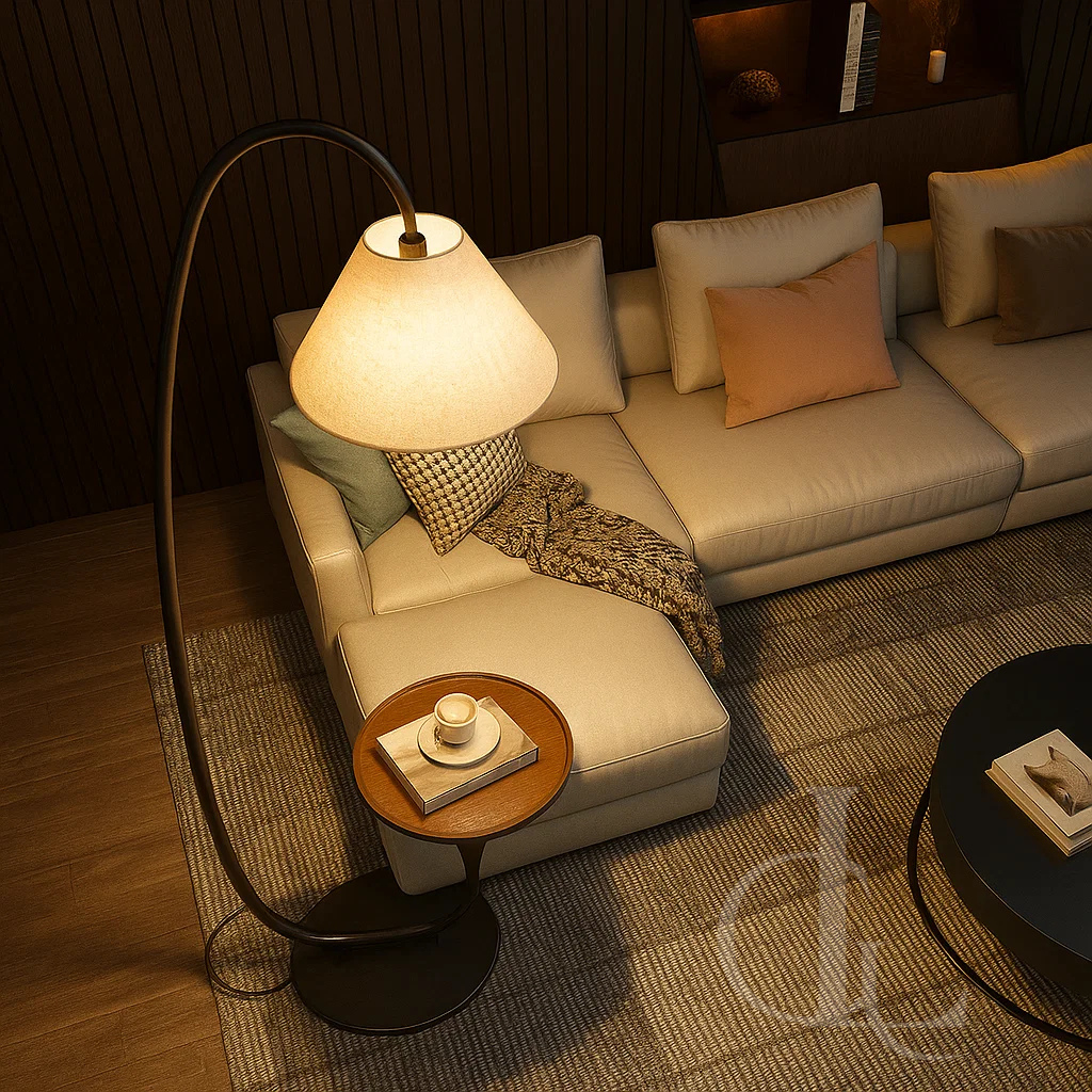 Modern Smart Wood Metal Standing Floor Lamp